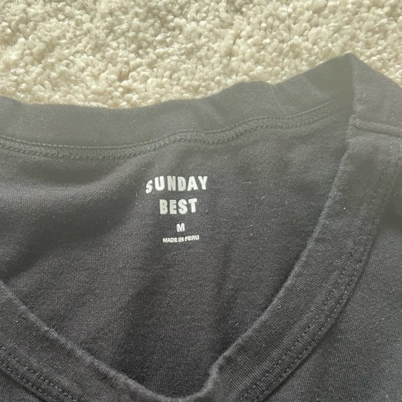 Aritzia Sunday Best Black Cropped Tee in Size Medium - Picture 3 of 3